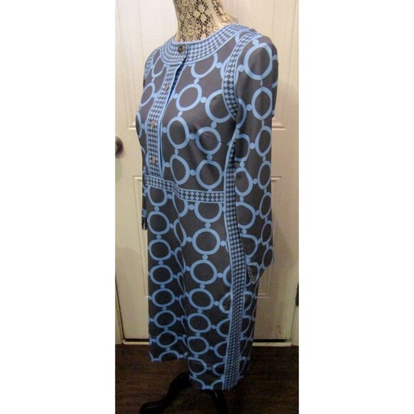 Gretchen Scott Dress NWT Trimmed Up Dip & Dot Gray Blue Retail $212 Size XS - Picture 4 of 15